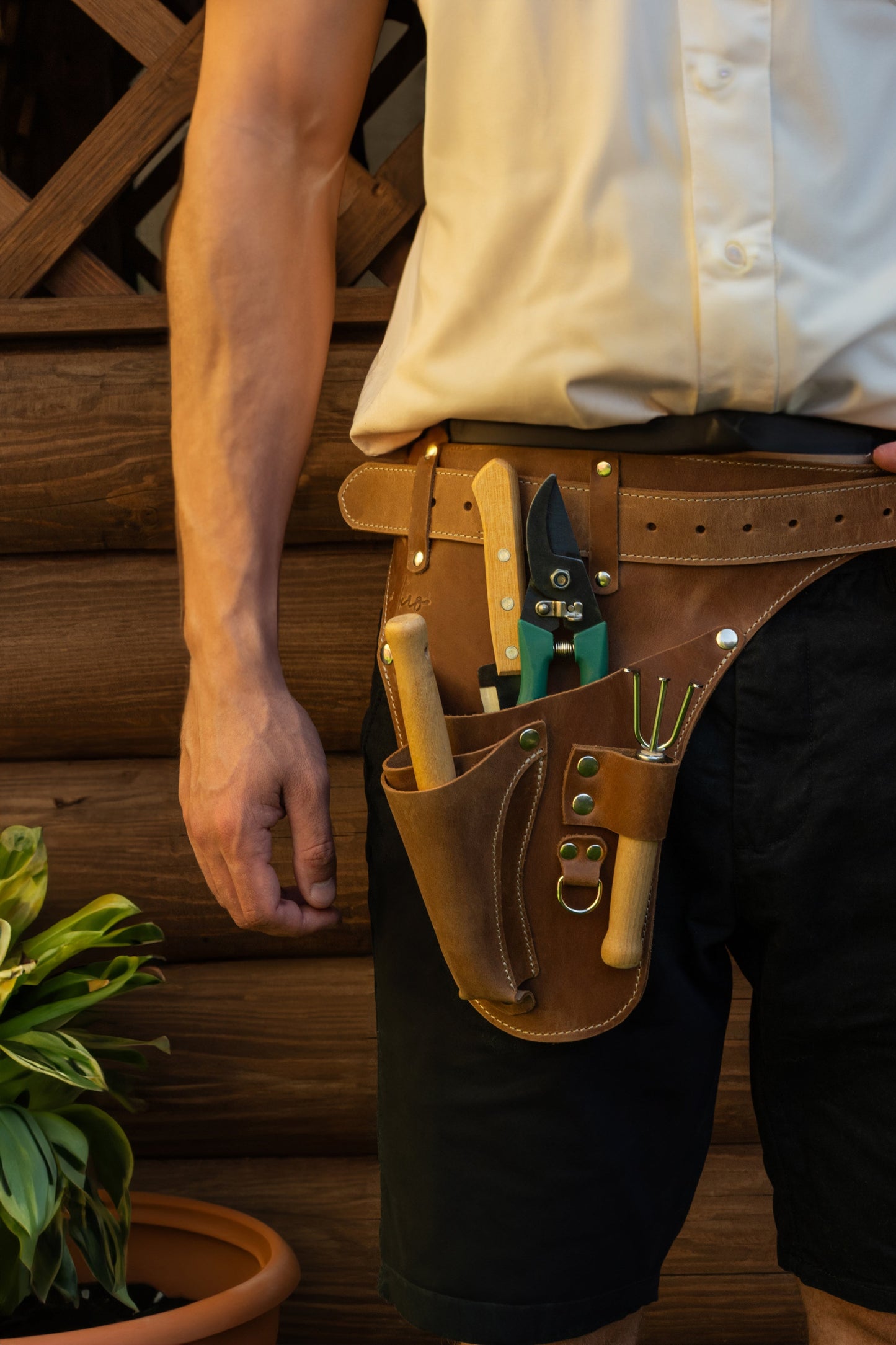 Leather Garden Tool Belt